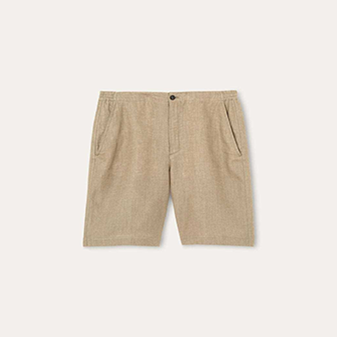 loro piana drawstring waist straight leg linen casual shorts